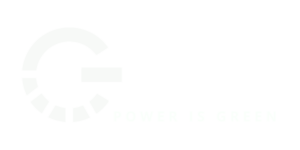 Logo con lettera "G" e testo "POWER IS GREEN".