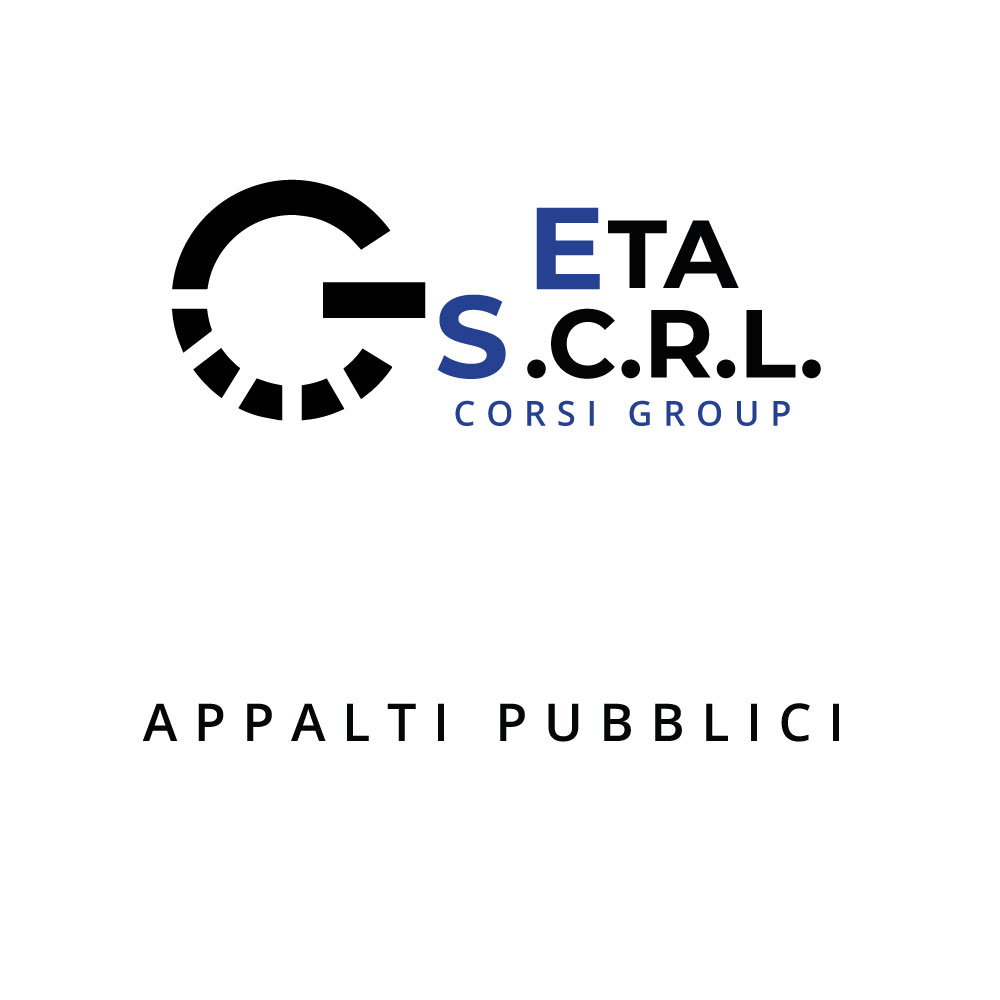Logo "Eta S.C.R.L. Corsi Group", testo "Appalti Pubblici".